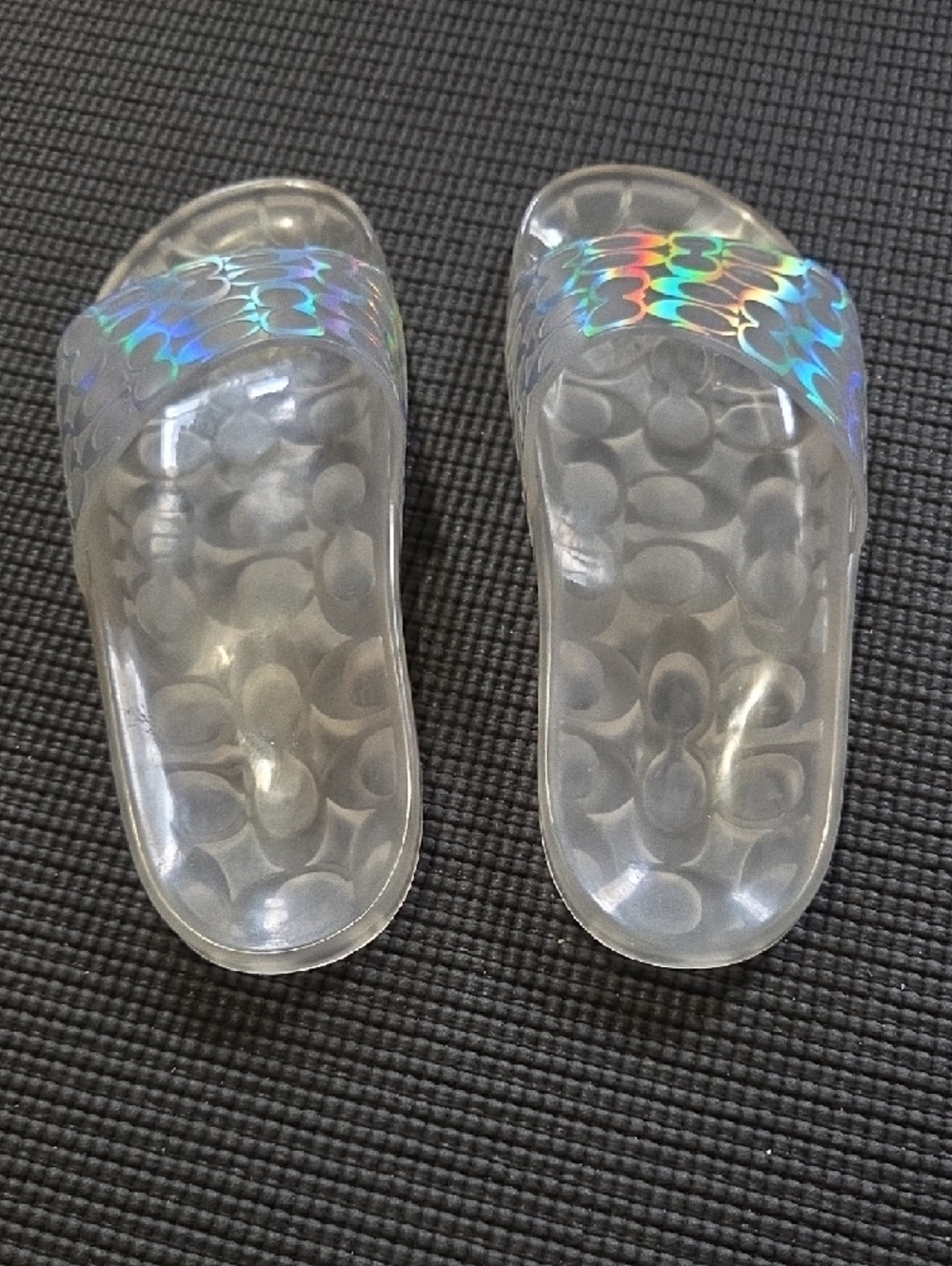 Coach Clear Holographic Jelly Slide Sandals - Clear - Picture 7 of 11